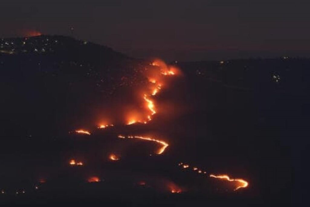 שריפה ברכס רמים (צילום: דוברות כב"ה)