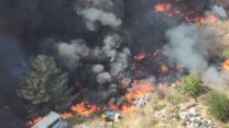 שריפות במטולה מפגיעות נ״ט ששיגר חיזבאללה (צילום: ביטחון המושבה מטולה)