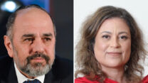 ענבל חרמוני, יו"ר איגוד העו"ס, ויעקב מרגי, שר הרווחה (צילומים: ניצן צבי כהן, יהודה חיים/פלאש 90)