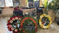 פינת הזיכרון ליגב בוכשטב באירוע הפרידה ממנו (צילום: יהל פרג')