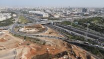 אזור תחנת הרכבת ומחלף משה דיין (צילום: שבתשתיות - תיעוד פרויקטים בתחבורה)