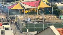 זירת הפגיעה הישירה במג'דל שמס (צילום: כבאות והצלה)