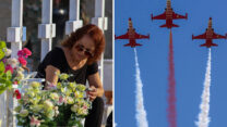 חגיגות בניקוסיה הטורקית, אֵבֶל בניקוסיה היוונית (צילומים: AP Photo/Philippos Christou, AP Photo/Petros Karadjias)