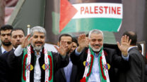 איסמעיל הנייה וח'אלד משעל (צילום: AP Photo/Hatem Moussa)