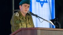 ראש אמ"ן היוצא, האלוף אהרון חליוה, בטקס חילופי ראש אמ"ן (צילום: דובר צה"ל)