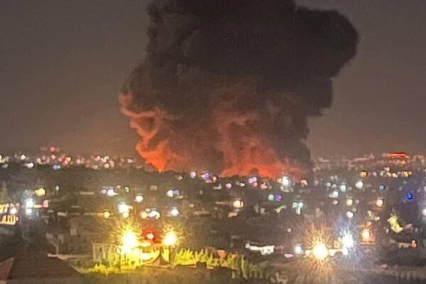תקיפה המיוחסת לצה״ל באזור א-נבי שית בדרום לבנון (צילום: רשתות חברתיות)