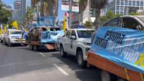 שיירת משפחות החטופים בדרכה לעוטף עזה (צילום: נועם אמיר)
