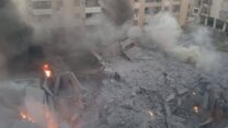 המתחם שהותקף בדאחייה בביירות (צילום: ללא קרדיט)