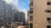 הרס בבניין שאליו כוונה תקיפת חיל האוויר ברובע הדאחייה בביירות (צילום: מתוך הרשתות החברתיות)