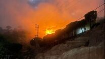 שריפה בדרום לבנון לאחר אחת מתקיפות צה״ל (צילום: רשתות חברתיות)