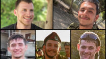 חיילי צה"ל שנפלו ביממה האחרונה, מימין למעלה בכיוון השעון: סמ"ר נאור חיימוב, סמ"ר אביב גלבוע, סרן יהונתן (ג'וני) קרן, סמ"ר ניסים מיטל ורס"ר במיל' ידידיה בלוך (צילומים: דובר צה"ל)