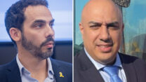 אורן לביא, מנכ"ל משרד החקלאות (מימין) ויוגב גרדוס, ראש אגף התקציבים באוצר (צילומים: דוברות משרד החקלאות, חיים גולדברג/פלאש 90)