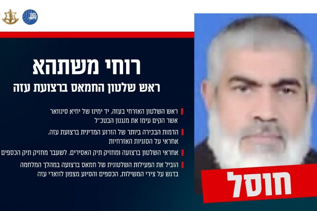 תעודת הזהות של רוחי משתהא, ראש שלטון חמאס ברצועת עזה (צילום: דובר צה"ל)