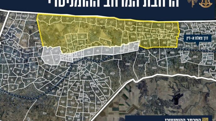 המרחב ההומניטרי בחאן יונס (גרפיקה: דובר צה"ל)