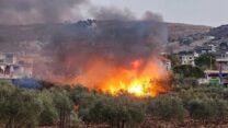 תקיפה בבקעת הלבנון (צילום: Maher Abou Taleb/ Reuters)