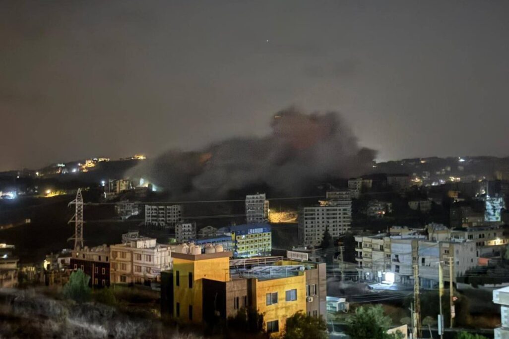 תקיפת צה״ל בנבטיה בלבנון (צילום: רשתות חברתיות)