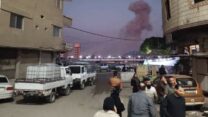 זירת תקיפה ישראלית בסוריה (צילום: רשתות חברתיות)