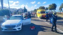 זירת תאונת העבודה הקטלנית באבן יהודה (צילום: מד"א)