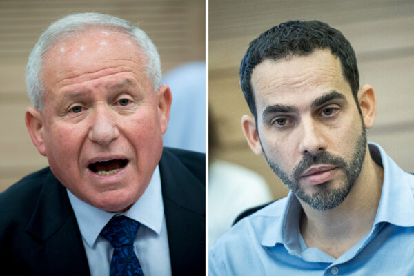 יוגב גרדוס, ראש אגף התקציבים (מימין), ואבי דיכטר, שר החקלאות (צילומים: יונתן זינדל/פלאש 90)