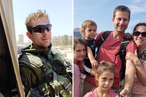 דני פרוקופייב עם משפחתו ובמילואים (צילומים: אלבום פרטי)