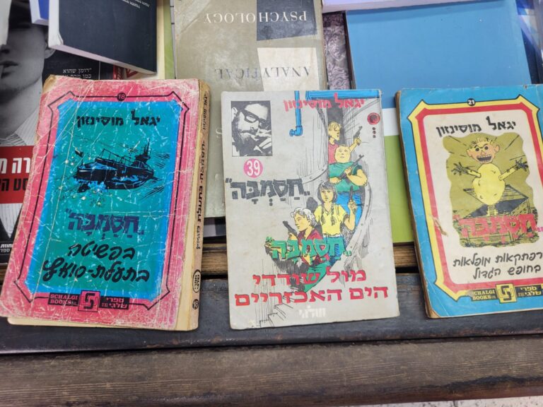 ספרים מסדרת חסמב"ה של יגאל מוסינזון (צילום: טל כרמון)