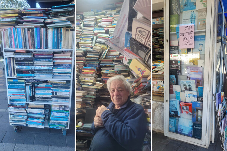 גולדן והדוכן. "אני לא תמיד יודע בדיוק איפה שמתי את הדברים" (צילומים: טל כרמון)