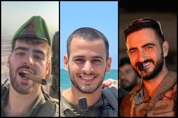 רס"ן דביר ציון רווח, סרן איתן ישראל שכנזי וסמ"ר עידו שמיח (צילומים: דובר צה"ל)