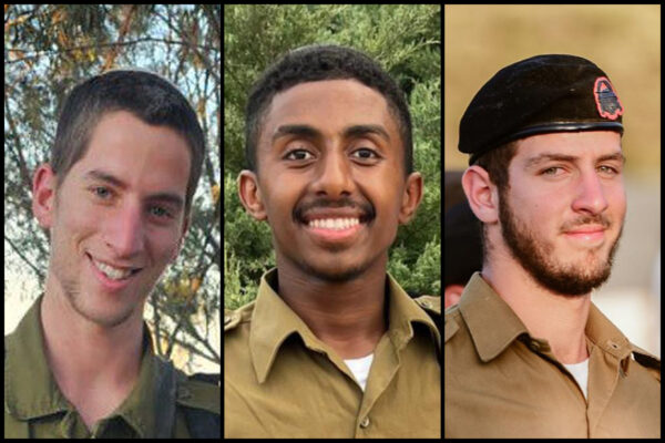 סמ"ר נבו פישר (מימין), סמ"ר קנאו קאסה וסמ"ר מתיתיהו יעקב פרל (צילומים: דובר צה"ל)