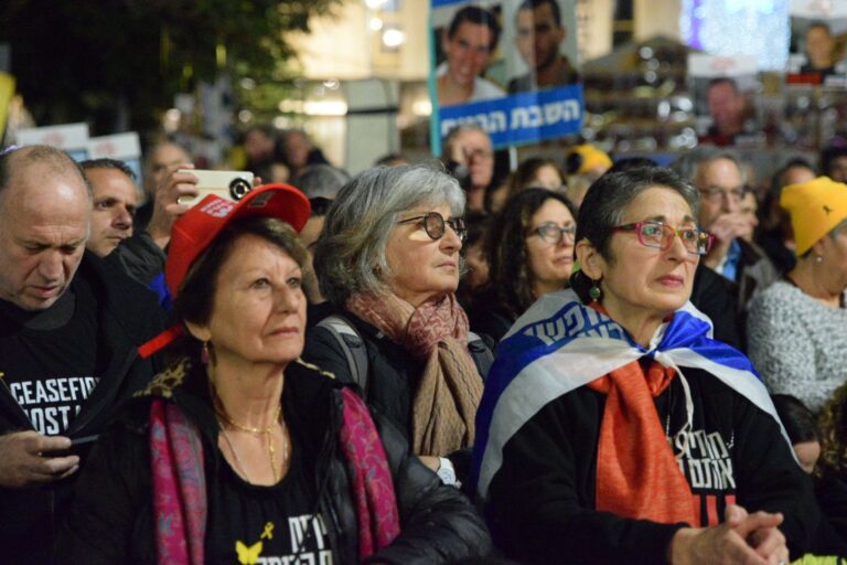 עצרת בכיכר החטופים בתל אביב (צילום: אורן דגן)
