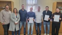 חתימת הסכם קיבוצי בתחנת הכוח באשלים מזרח (צילום: דוברות ההסתדרות)