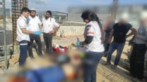 זירת תאונת העבודה בקרית מלאכי (צילום: תיעוד מבצעי מד"א)