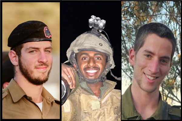 סמ"ר מתיתיהו יעקב פרל (מימין), סמ"ר קנאו קאסה וסמ"ר נבו פישר (צילום: דובר צה"ל)