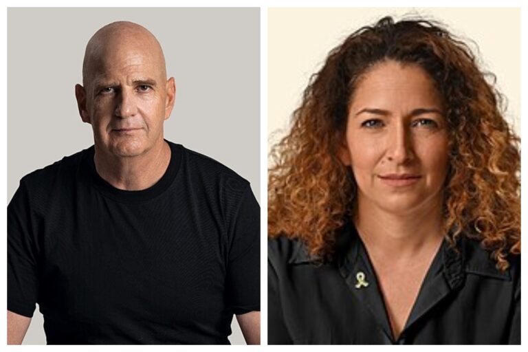 ראש המועצה האזורית אשכול מיכל עוזיהו, וראש המועצה האזורית שער הנגב אורי אפשטיין. חשים מאוימים (צילום: אלעד גוטמן)