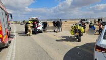 תאונת דרכים סמוך לבית אשל (צילום: תיעוד מבצעי מד"א)