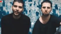אלקנה בוחבוט (מימין) ויוסף חיים אוחנה בסרטון שפרסם חמאס