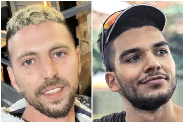יוסף חיים אוחנה ואלקנה בוחבוט החטופים בידי חמאס (צילום: מטה המשפחות)