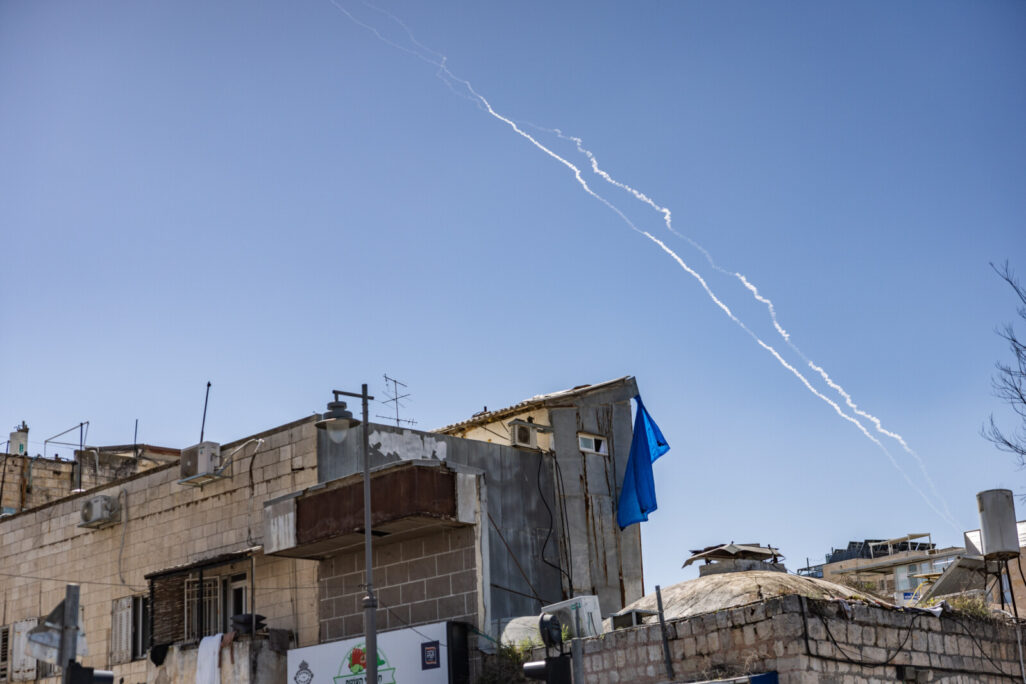 יירוט הטילים בירושלים (צילום: מריון רונן)