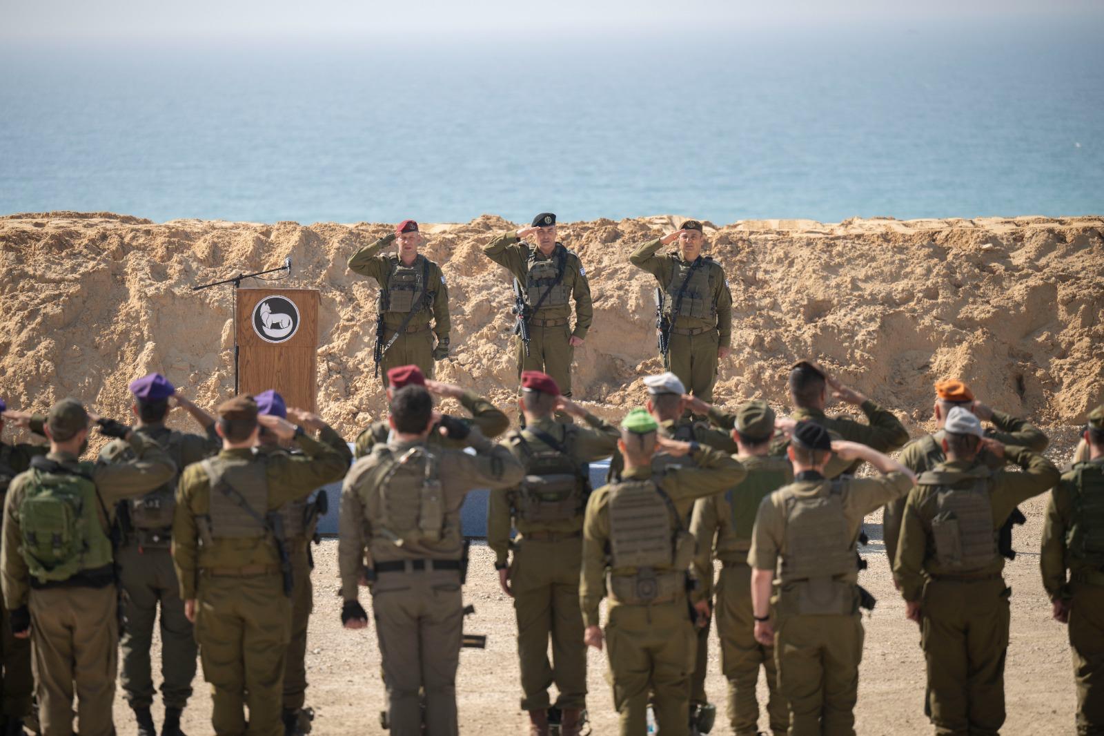 טקס חילופי אלוף פיקוד דרום. "החזרת החטופים הביתה היא מרכיב בזהות שלנו, במי שאנחנו, כצבא וכחברה" (צילום: דובר צה"ל)