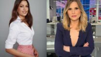 נטעלי שם טוב (מימין) וליטל שמש, מנחות טקס יום העצמאות ה-77 למדינת ישראל (צילום: ערוץ 13, ערוץ 14)