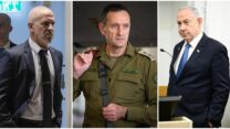 ראש הממשלה בנימין נתניהו (מימין), הרמטכ"ל היוצא הרצי הלוי וראש שב"כ רונן בר (צילומים: פלאש 90)