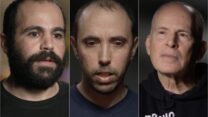 שורדי השבי קית׳ סיגל, טל שהם וירדן ביבס בראיון לתכניות ״60 דקות״ בארה״ב (צילום: צילום מסך)