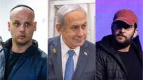ראש הממשלה בנימין נתניהו, יועצו יונתן אוריך (מימין) ודוברו לשעבר אלי פלדשטיין (צילומים: אוליבייה פיטוסי, מרים אלסטר, יהושוע יוסף/ פלאש 90)
