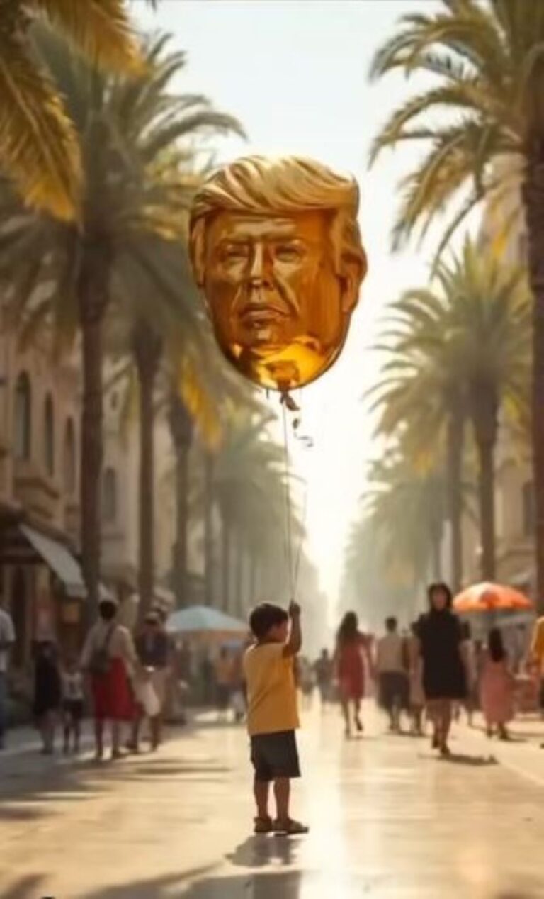 צילום מסך מסרטון AI שפרסם נשיא ארה"ב דונלד טראמפ על רצועת עזה (מקור: חשבון האינסטגרם של טראמפ)