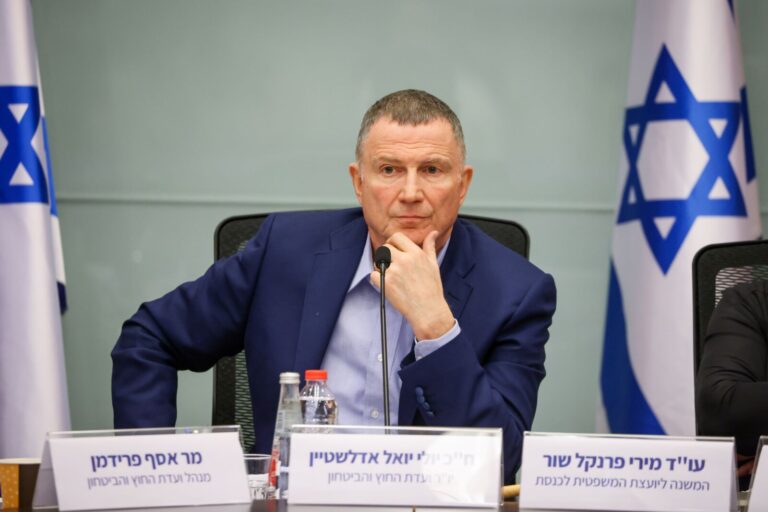 יו"ר ועדת החוץ והביטחון ח"כ יולי אדלשטיין (צילום: דוברות הכנסת – נועם מושקוביץ)