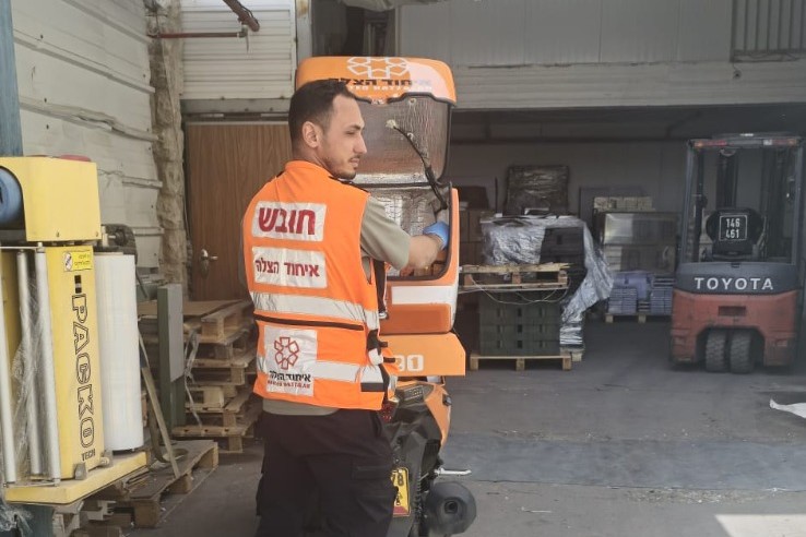 זירת האירוע בו נפצע עובד במעלה אדומים (צילום: איחוד הצלה סניף אדומים)
