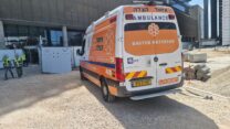 זירת תאונת העבודה בלוד (צילום: דוברות איחוד הצלה)
