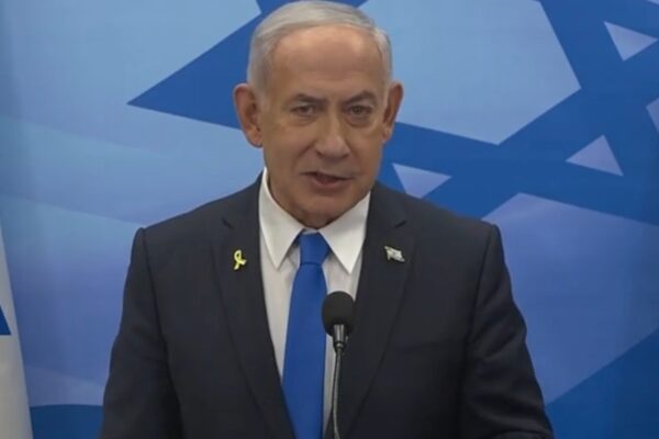 ראש הממשלה בנימין נתניהו בהצהרה מוקלטת לתקשורת (צילום: מסך)