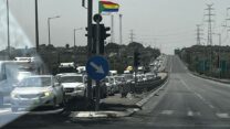 הדגל הדרוזי מונף במחאה בצומת אעבלין (צילום: אורן דגן)