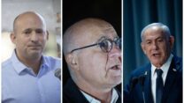 בנימין נתניהו (מימין), יורם כהן ונפתלי בנט (צילום: Flash90)
