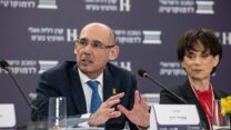 נגיד בנק ישראל פרופ' אמיר ירון בכנס אלי הורביץ (צילום: עודד קרני)